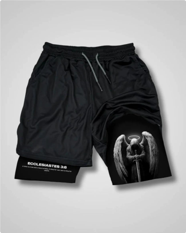 Cross Digital Print Athletic Shorts