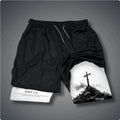 John 3:16 Cross Digital Print Athletic Shorts