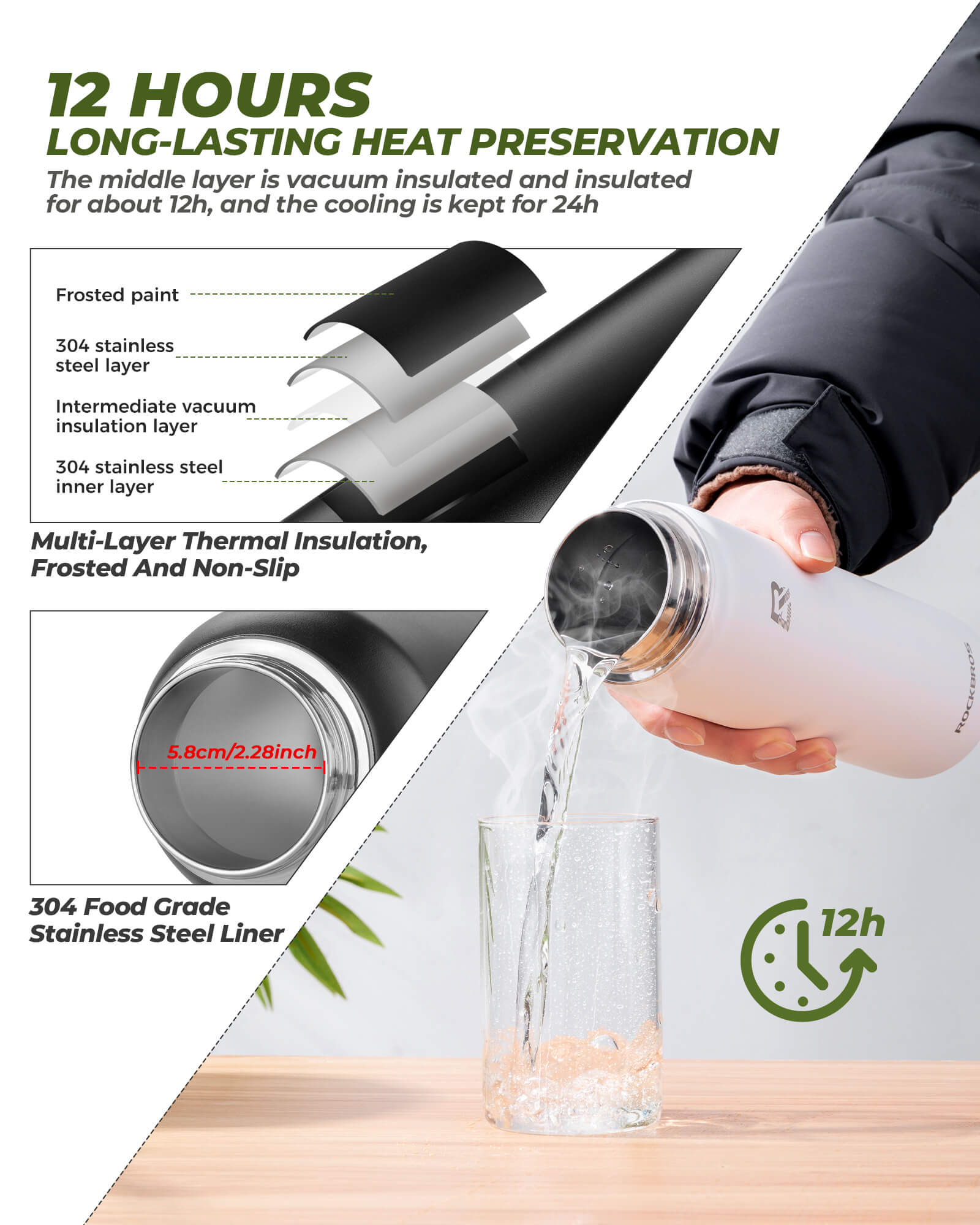 Stainless Steel Water Bottle – Large Capacity